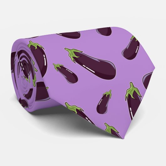 Kute random Eggplant Patroon Sierkussen Stropdas (Opgerold)