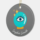 Kute rare derde oogkristalbol keramisch ornament (Links)