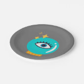 Kute rare derde oogkristalbol papieren bordje (Gekanteld)