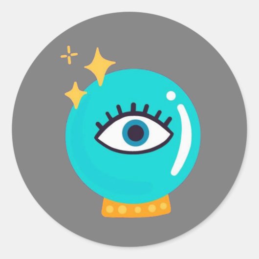Kute rare derde oogkristalbol ronde sticker (Voorkant)