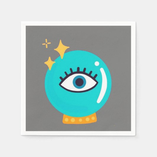 Kute rare derde oogkristalbol servet (Voorkant)