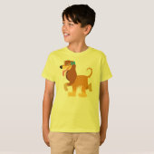 Kute Ready Cartoon Afghan Hound Children T-Shirt (Voorkant volledig)