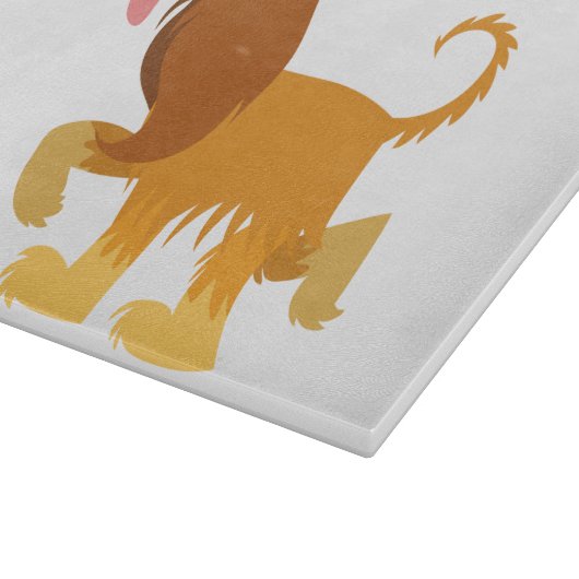 Kute Ready Cartoon Afghan Hound Cutting Board Snijplank (Hoek)