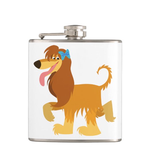 Kute Ready Cartoon Afghan Hound Hip Flask Heupfles (Voorkant)
