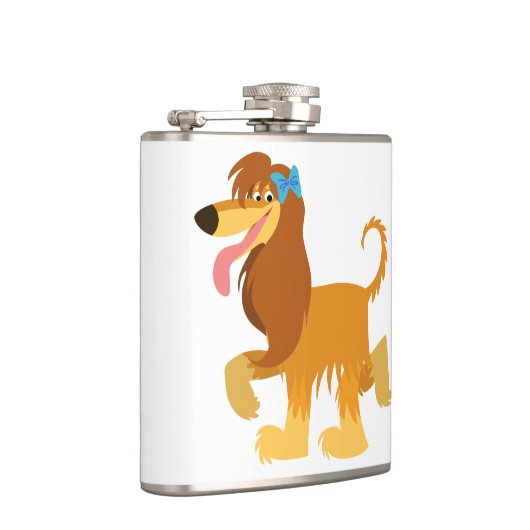Kute Ready Cartoon Afghan Hound Hip Flask Heupfles (Rechts)