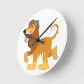 Kute Ready Cartoon Afghan Hound Wall Clock Ronde Klok (Hoek)