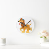 Kute Ready Cartoon Afghan Hound Wall Clock Ronde Klok (Huis)