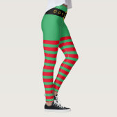 Kute red and green strepen, kerstelf kostuum leggings (Rechts)