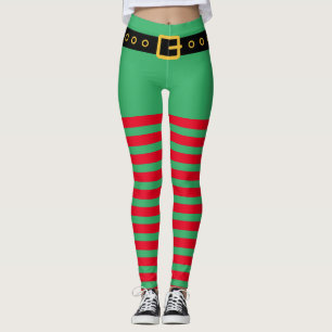 Kute red and green strepen, kerstelf kostuum leggings