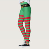 Kute red and green strepen, kerstelf kostuum leggings (Links)