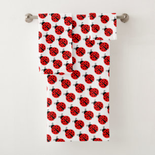 Kute red ladybug Patroestkeukenset Bad Handdoek