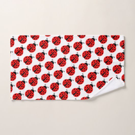 Kute red ladybug Patroestkeukenset Bad Handdoek (Handdoek)