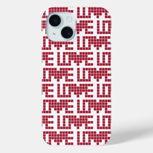 Kute red love squares letts Case-Mate iPhone case (Achterkant)