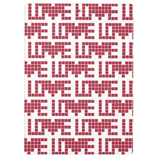 Kute red love squares letts klembord (Achterkant)