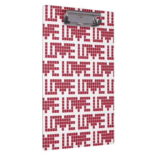 Kute red love squares letts klembord (Rechts)