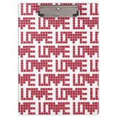 Kute red love squares letts klembord (Voorkant)