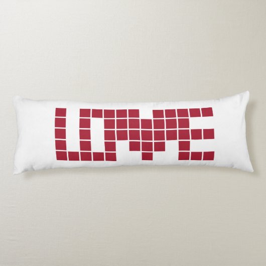 Kute red love squares letts lichaamskussen (Achterkant)