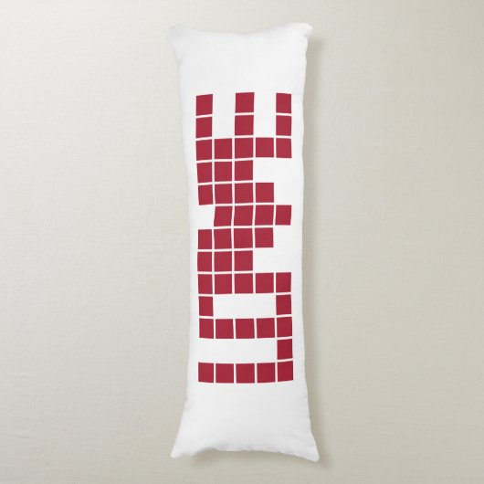 Kute red love squares letts lichaamskussen (Voorkant Verticaal)