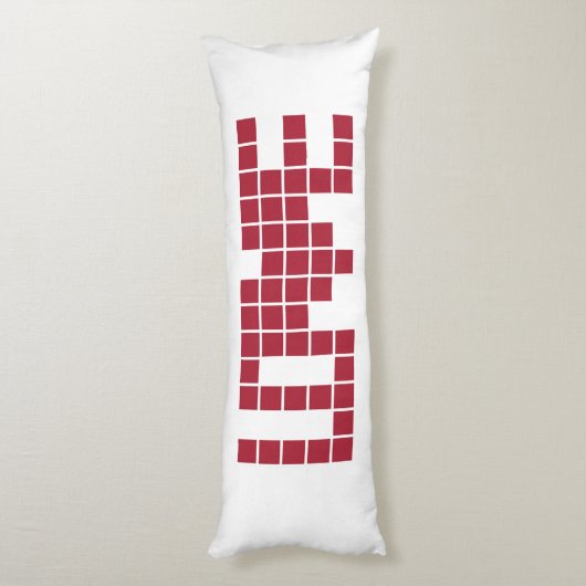 Kute red love squares letts lichaamskussen (Achterkant (Verticaal))