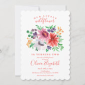 Kute Red Paarse Little Wilflower Birthday Kaart (Voorkant)