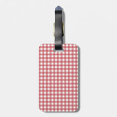 Kute Red White checks Bagagelabel (Achterkant verticaal)