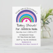 Kute regenbogen Butterfly Heart Baby shower Kaart (Staand voorkant)