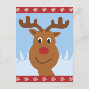 Kute Reindekerst Feestdagenkaart