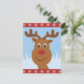 Kute Reindekerst Feestdagenkaart (Staand voorkant)