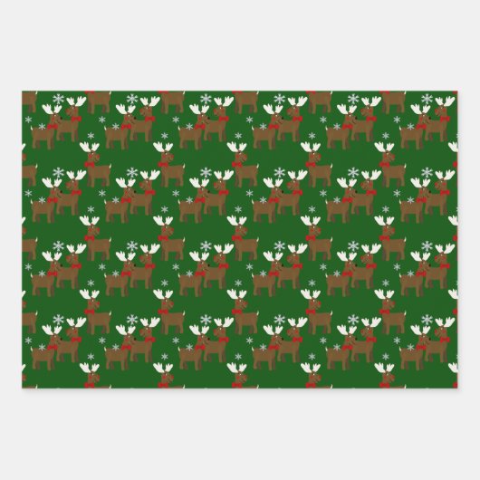 Kute Reindekerst Inpakpapier Vel (Voorkant 2)