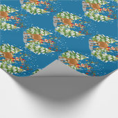 Kute rendier in de sneeuw cadeaupapier (Hoek)