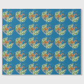 Kute rendier in de sneeuw cadeaupapier (Vlak)