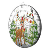 Kute rendier in de sneeuw dartbord (Voorkant Rechts)