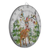 Kute rendier in de sneeuw dartbord (Voorkant Links)