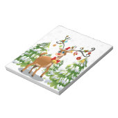 Kute rendier in de sneeuw notitieblok (Linkerzijde)