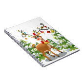 Kute rendier in de sneeuw notitieboek (Rechterzijde)