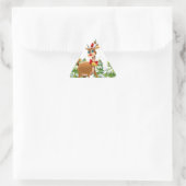 Kute rendier in de sneeuw sticker (Tas)