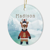 Kute rendier in Sweater Keramisch Ornament (Links)