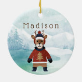 Kute rendier in Sweater Keramisch Ornament (Achterkant)