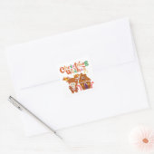 Kute rendieres met kerstlampjes Prettige feestdage Vierkante Sticker (Envelop)