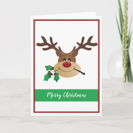 Kute rendieres met warme kerst van mistletoe kaart