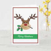 Kute rendieres met warme kerst van mistletoe kaart (Gele Bloem)