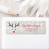 Kute rendierkant, etiket van Glittery Bokeh (Insitu)