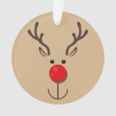 Kute rendierminimalistisch gezicht Brown Ornament (voorkant)