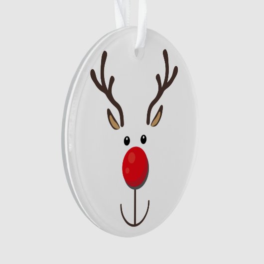 Kute rendierminimalistisch gezicht wit ornament (voorkant)