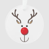 Kute rendierminimalistisch gezicht wit ornament (voorkant)