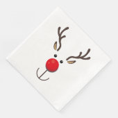 Kute rendierminimalistisch gezicht wit servet (Hoek)