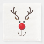 Kute rendierminimalistisch gezicht wit servet (Voorkant)