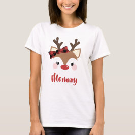 Kute rendiernaam mammie met rode kerst t-shirt