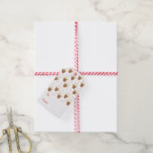 Kute rendierpatroon naar en van Sinaasappel Cadeaulabel (Met Touw)