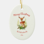 Kute  rendierziekte keramisch ornament (Achterkant)